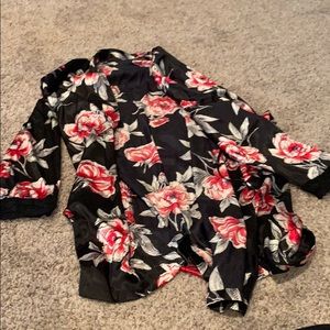 Silk floral robe